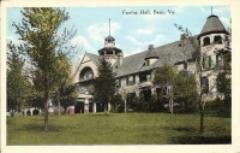 An early postcard from the school. Notice the third floor hasn't been added yet.